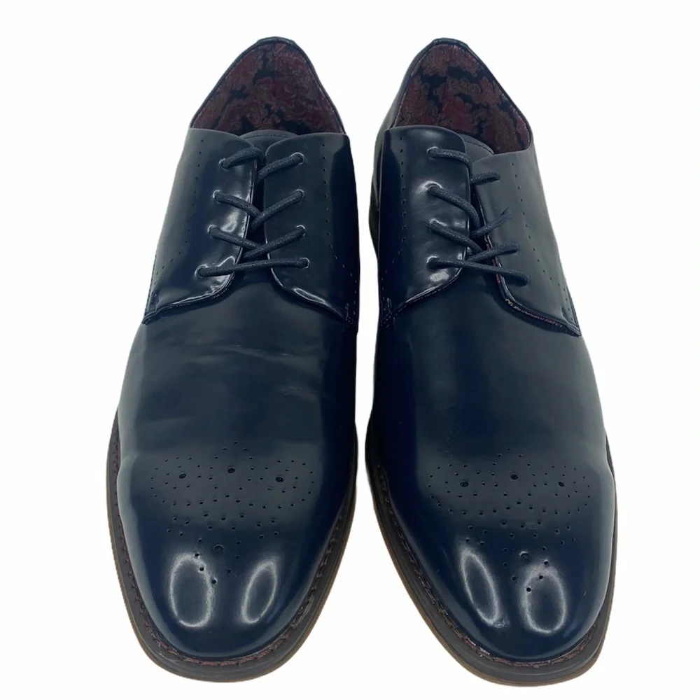 Steve Madden Cratik Leather Derby Navy Shoes